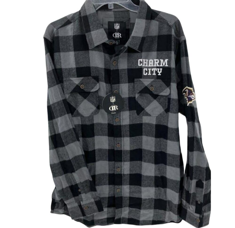 NWT Darius Rucker Fanatics NFL KC Chiefs Plaid Flannel Shirt L